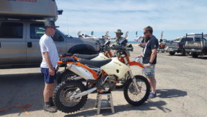Another 2 race participants with their KTMs from Santa Fe, NM. James and David Pierson with CJ Rodden who represents their Sponsor Law Tigers.