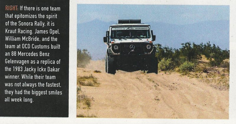 Off Road Adventure Magazine Rally-G article
