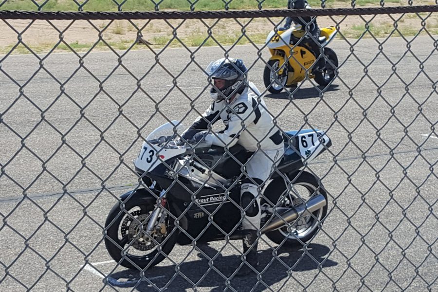 Marc Beyer #673 and Philip Hale #434 on the grid for Thunderbike Race