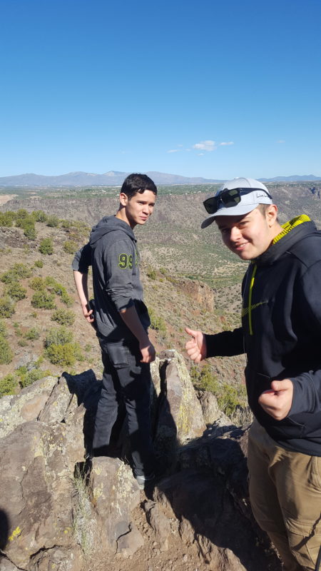 Adam and Emilio looking down at the Caja del Rio
