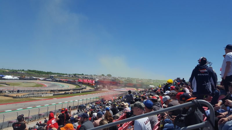 Turn 15 - Yellow Smoke after Marquez crashes