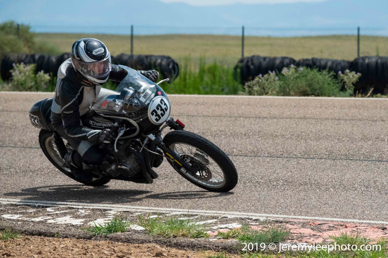 Franny on her CB400F during Middle-Weight Vintage