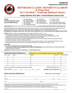 2024 Motorado Classic Motorcycle Show Exhibitor Form