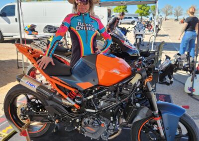 Abigail Schmidt's KTM RC390 Racer in her Pit at SMRI 4-4-26